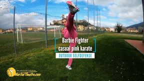 Barbie fighter casual pink karate outdoor selfdefense