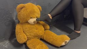 Part 2 - Crushing plushies Big Ted - Big Teddy needs to sniff my black socks