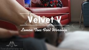 Velvet V Lemon Toes Foot Worship