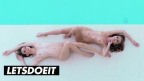 ”Morning Delight: European Step Sisters Embrace Lesbian Lust - A HOTTIE KNOWS”