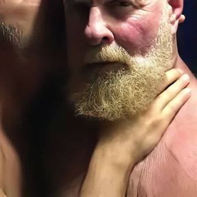 Muscular Daddies Intimately Kissing