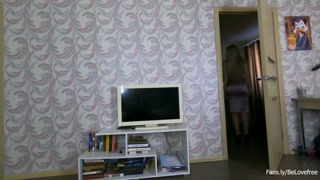 Father is waiting outside. And the stepmother gets a creampie from her stepson