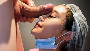 Nurse Demonstrates The Term Deep Throat