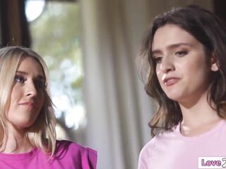 Large melons stepmom Sarah Taylor thinks her breasty 19yo teen stepdaughter Lola Sinn merits a juicy award.The golden-haired mother i'd like to fuck lets her lick her bald snatch