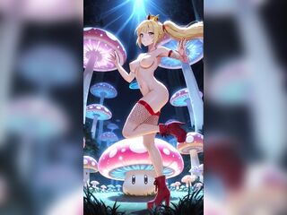 Princess peach humorous bouncing body in a magic forest (Ai animation)