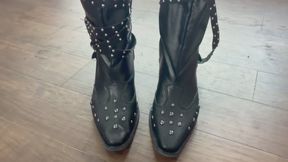 Fetcon Studded Boot Ballbusting Competition Contestant Goddess Tiff!