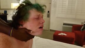 Fat transgender female with a us ebony soldier slutty punkfuck