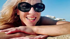 Chillin' at the Naked Beach, Watching Slutty bitches Soak up the Sun