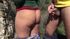 Hairy French MILF Gets Drilled by Algerian Dude in Public Park Fuck