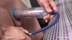 Beefy Handsome Stud Uses Male pole Pump & Wanks Wt Condom On