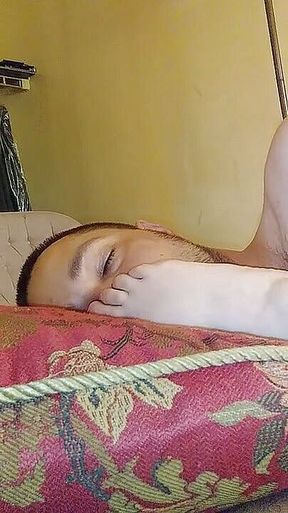 Fetish guy smells girlfriends feet while fucking her