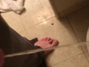 Teen boy pissing in his new home
