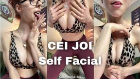 CUM ON YOUR FACE! Self Facial CEI JOI Edging Cum Eating Instructions by FemDom Goddess Nikki Kit
