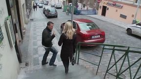 Czech GF gets fucked on stairs by a photographer