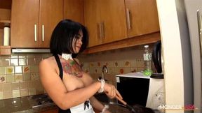 Busty Maid Loves Sliding Her Juicy Pussy Into Nine Inch Tool