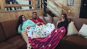 My Wife's Friend Visits Us and Fucks Her While She Watches Movies