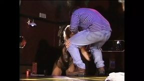 Leathery leather wrapped around sweaty skin as 8 cocks ravage one tight hole simultaneously
