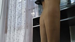Balbina Sexy Maid on pantyhose and black stilettos