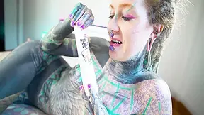 Tattoo Girl Anuskatzz Anal Cumplay Cum Fetish Gape Ass Gaping Skinny Inked Solo Play Goth Emo Punk