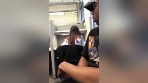 Public dick flash and cumshot in library