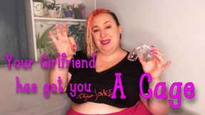 Your Girlfriend Has Got You A Cage - Nimue Allen, bbw, femdom, chastity, dominant girlfriend, wmv