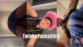 Twink Facesitting you with his buttocks and plays with you in his underwear