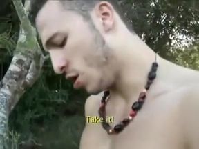 Hot stud sex outdoors