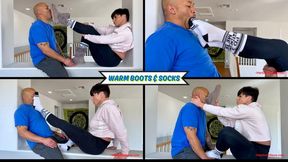 Warm Boots and Socks - Goddess Rapture Humiliates Her Foot Slut with Her "I'd Fuck Me Socks" and Dirty Ugg Boots - She Fills His Mouth with Everything Foot - 4K (MP4)