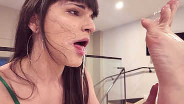 Drooling TS Foot Goon Worships Violescent's Soft Feet - EXTENDED VERSION