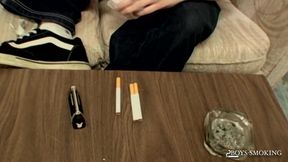 BoysSmoking Billy Da Kidd Hauls Hard On Mulitple Cigs While Jacking His Load