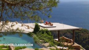 Lesbian sex in an incredible villa