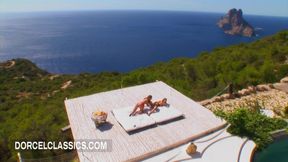 Lesbian sex in an incredible villa