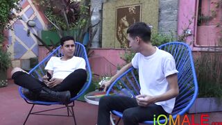 Hot pierced twink Cesar Rose fucked hard bareback outdoor