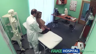 Russian babe with big tits gets a naughty exam in the hospital