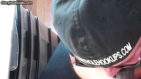 Gloryhole BJ DILF sucks cock and gets fucked in greedy ass