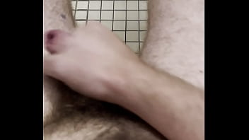 Uncut Dick Bating in Bathroom