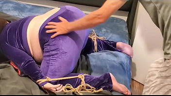 Big Beautiful Submissive MILF Slut Get Flogged In Purple Velour Tracksuit &amp_ Fucked!