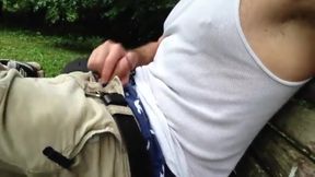 Jerking And Cumming At The Public Park On The Bench