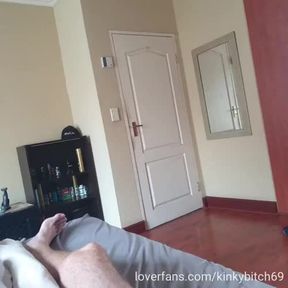 POV swallowing daddy's cum after sucking, jerking off and riding his cock in the morning, roleplay