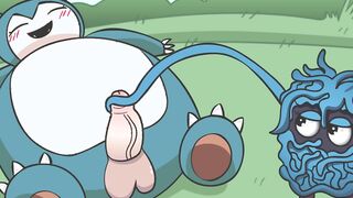 Adorable Pokemon Try to Please A Snorlax