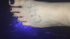 SMELLY FEET ON BLUE MIRROR