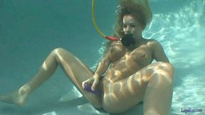 Tatiana's underwater scuba dildo