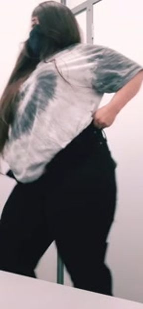 Dressing room teasing Arab BBW