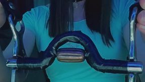 GlitterGiiiirl in Nike Pro Shorts Inserts Buttplug, Takes Huge Horse Gag with Tongue Depressor & Leather Cuffs