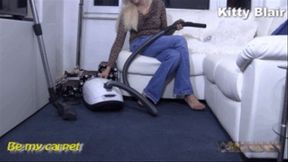 Kitty Blair first try on man with new vacuum cleaner foot cam