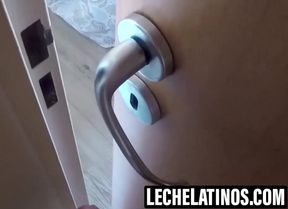 LecheLatinos.com - Alex savagely strokes muscled dude Amas' cock and balls