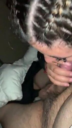 Late Night Sloppy Dick Sucking & Hard Doggystyle with Big Booty Amateur Babe