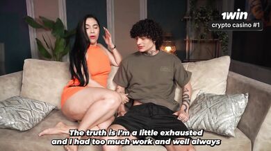 Big-bootied stepmother finds her stepson masturbating and decides how to help him