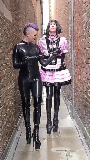 Sissy Led through London Streets