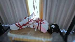 hui29-The girl in white stockings in hogtied bondage